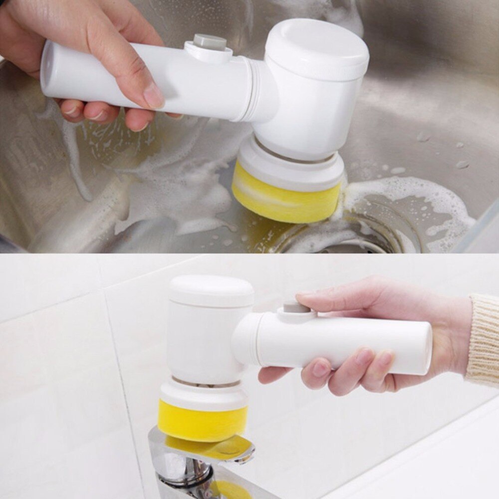5 In 1 Kitchen Household Handheld Groove Multi-function Electric Cleaning Brush