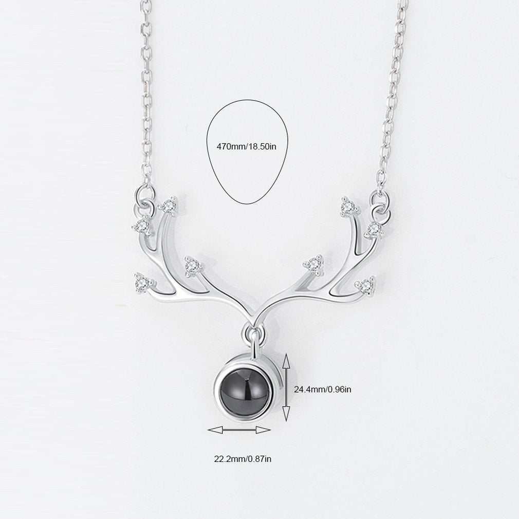 A deer has you 100 languages I love you necklace