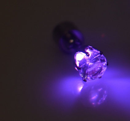 Hot Sale 1PCS Charm LED Earring Light Up Crown Glowing Crystal Stainless Ear Drop Ear Stud Earring Jewelry gift Free Shipping