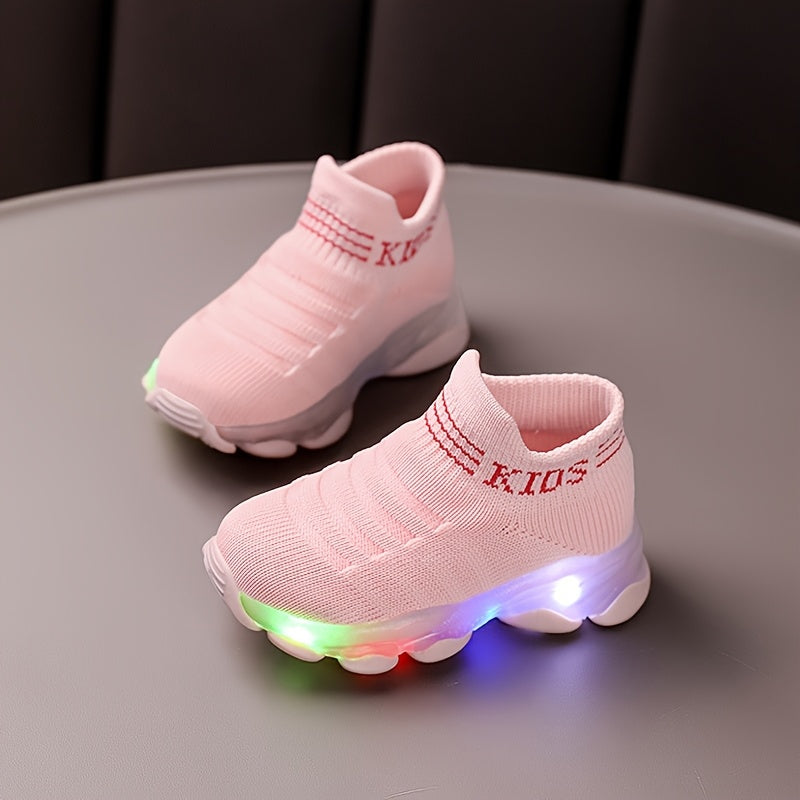 Adorable Light-Up Sneakers for Kids - Slip-Resistant, Breathable Fabric Walking Shoes with Cute Patterns | Perfect for Toddlers & Infants