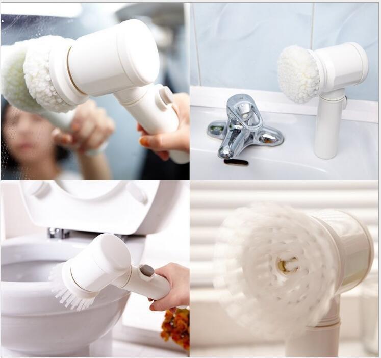 5 In 1 Kitchen Household Handheld Groove Multi-function Electric Cleaning Brush