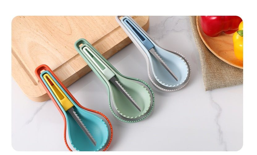 Fruit Digger Foldable Three-piece Melon And Fruit Separator Pumpkin Carver To Take The Meat Platter Tool Fruit Digger