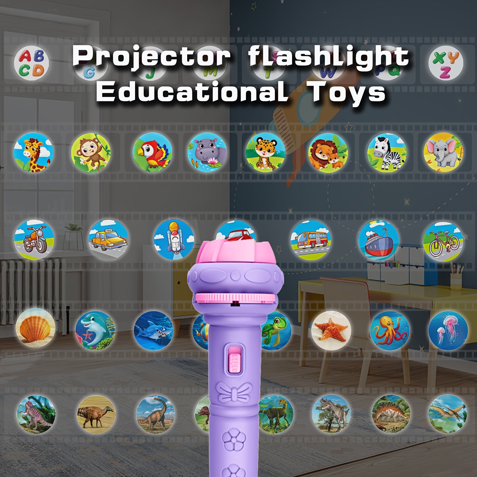 Children's Projection Flashlight, Educational Toy halloween christmas gift