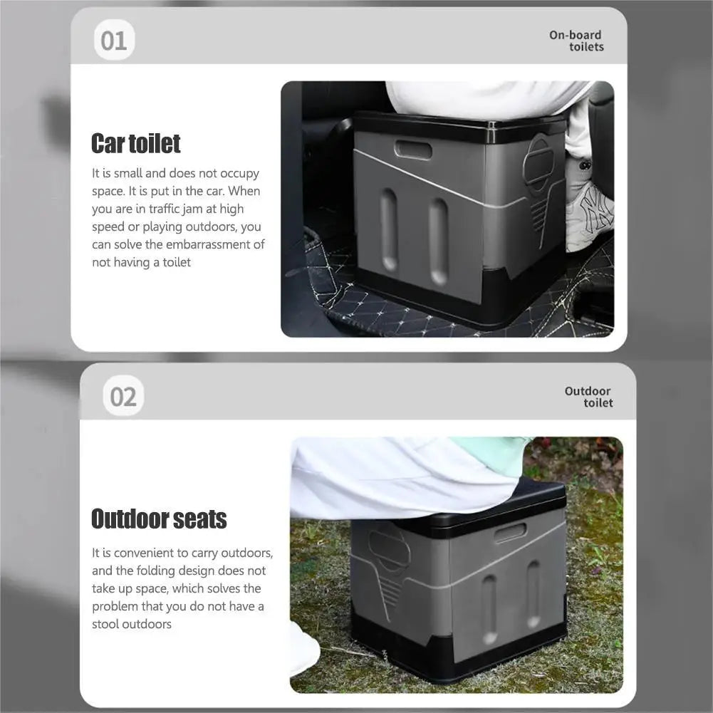Portable Folding Toilet for Outdoor Camping Potty for Adult Self-Driving Travel Emergency Toilet for Kid Cover Design Seat Toilt