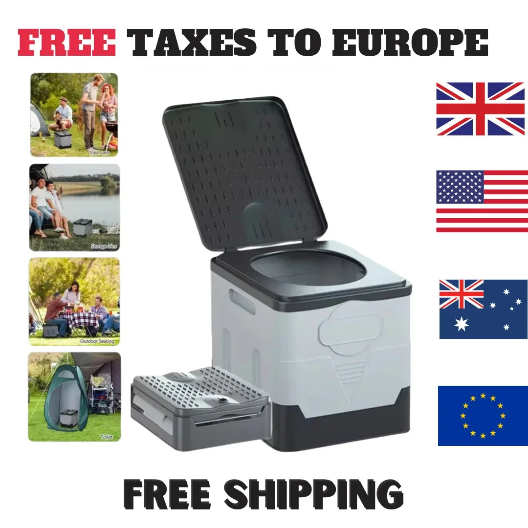 Portable Folding Toilet for Outdoor Camping Potty for Adult Self-Driving Travel Emergency Toilet for Kid Cover Design Seat Toilt
