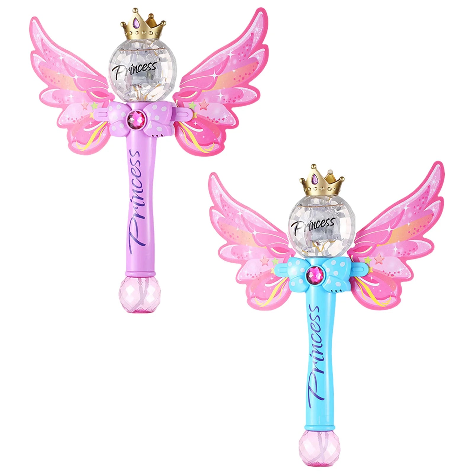 Pink Magic Wand Bubble Machine Automatic Bubble Blower Electric Music Lighting Soap BubbleToy For Children Gift