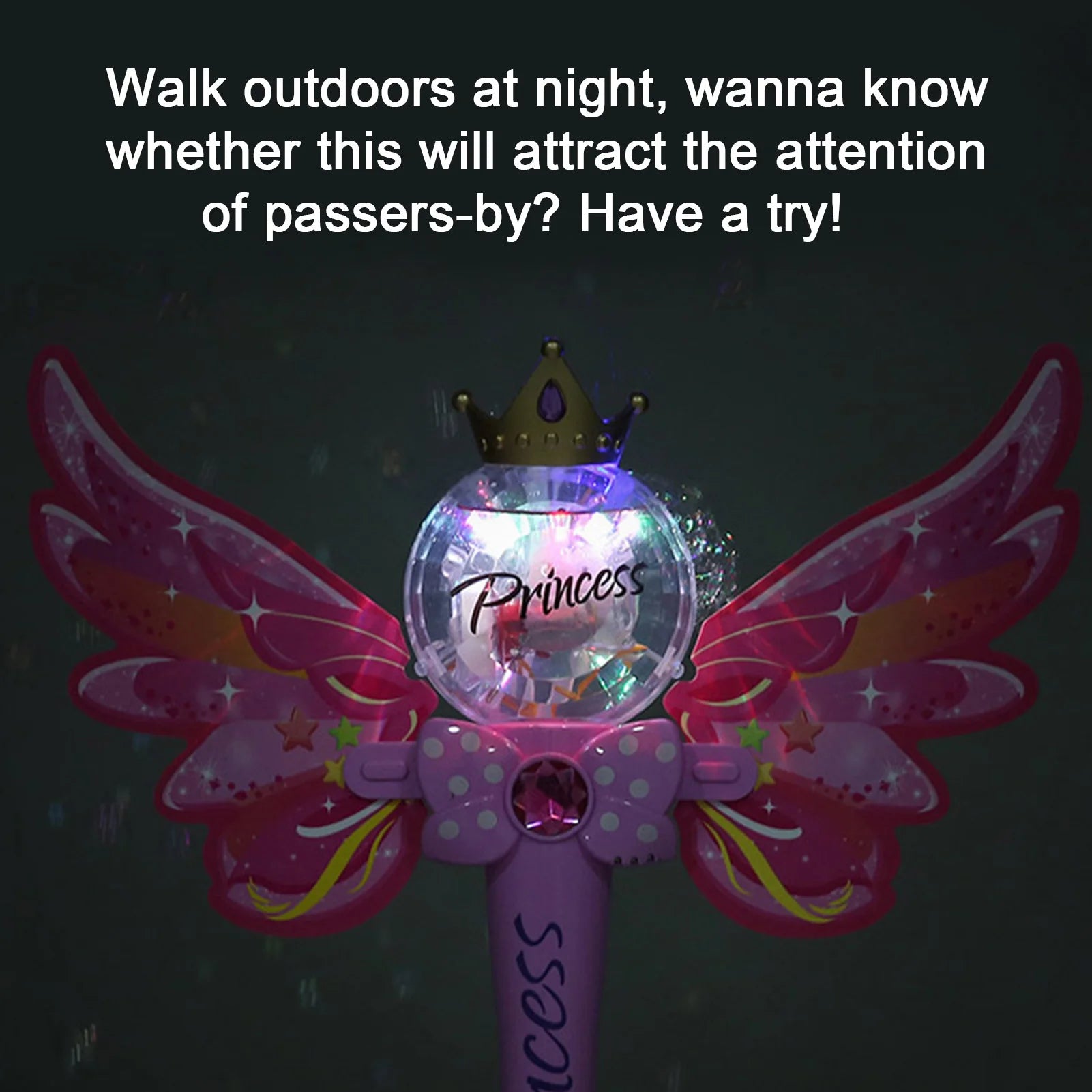 Pink Magic Wand Bubble Machine Automatic Bubble Blower Electric Music Lighting Soap BubbleToy For Children Gift