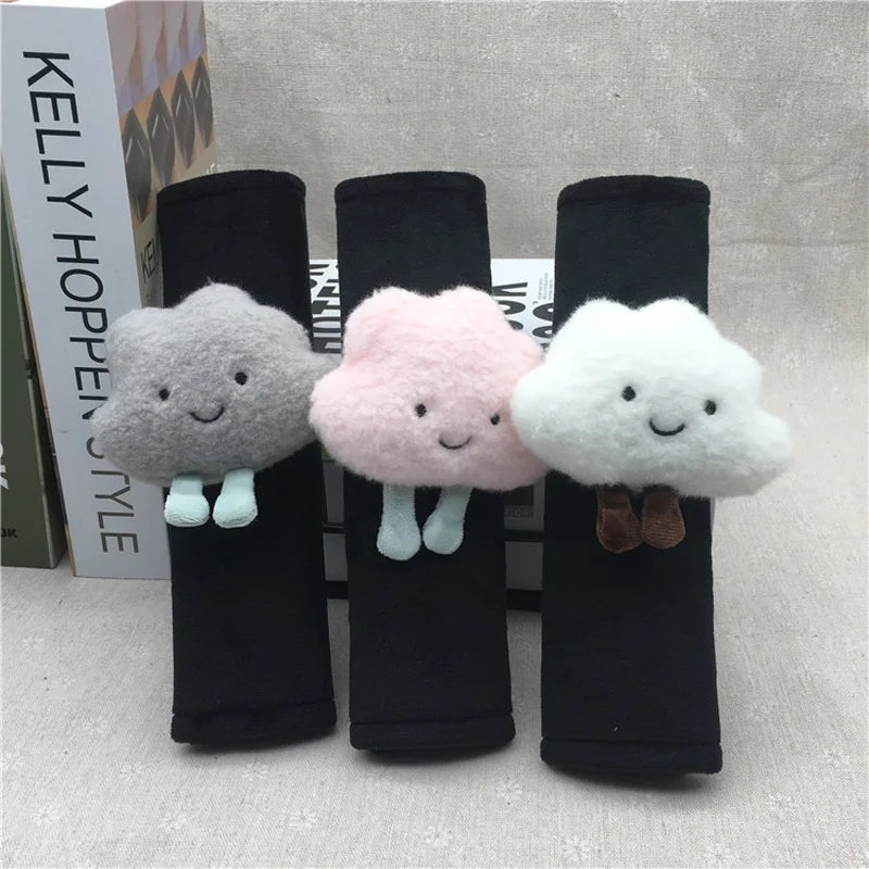 1pc Cute Cartoon Car Safety Seat Belt Cover Warm Plush Styling Bear Cloud Strap Belt Shoulder Pads For Children Baby Women