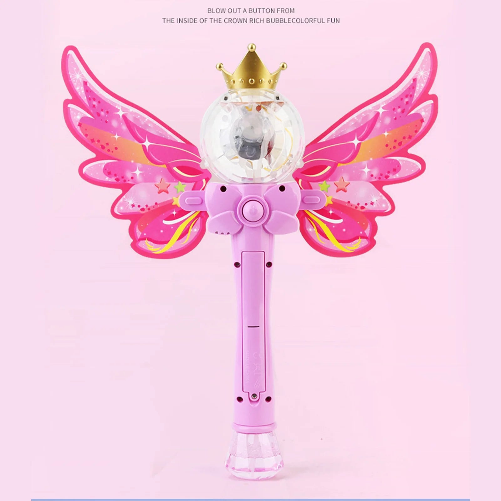 Pink Magic Wand Bubble Machine Automatic Bubble Blower Electric Music Lighting Soap BubbleToy For Children Gift