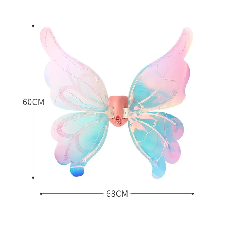Halloween Children Electric Butterfly Wings Elf Wings Costume Magic Led bats Wing Cosplay Dress Up for Kids Cats Dogs party