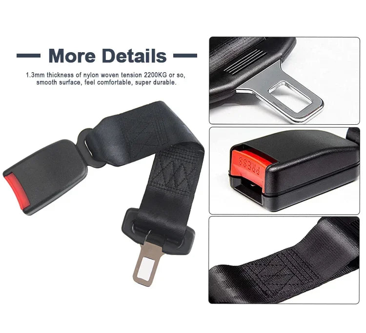 Universal Car Safety Belt, 23CM Seat Belt Extension Plug Buckle Seatbelt Clip Adjustable Extender Child Universal Lengthening
