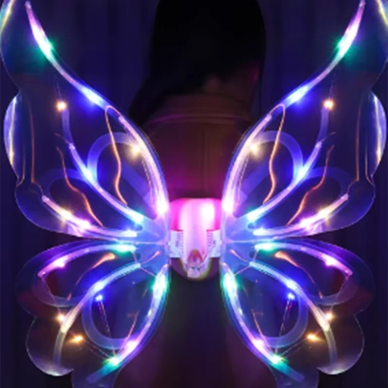 Halloween Children Electric Butterfly Wings Elf Wings Costume Magic Led bats Wing Cosplay Dress Up for Kids Cats Dogs party