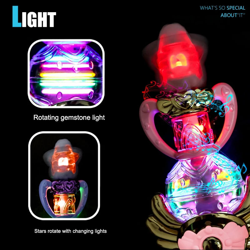 Girl Light Sound Moon Magic Wand Fairy Stick Princess Costume Doll House Party Magic Fairy Stick Electric Toys With Sound Light