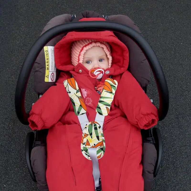 Car Seat Strap Covers For Kids Shoulder Pads Safety Belt Kids Seat Belt Cover Cute Strap Pads With Crotch Pad Anti-Slip Seat