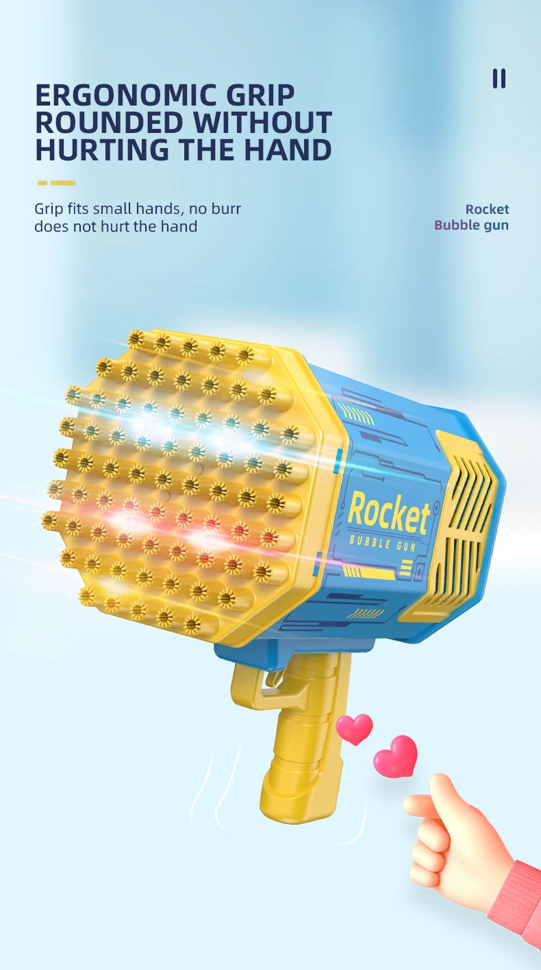 Bubble Gun LED Light Electric Rocket Bubbles Machine Automatic Magic Soap Children Outdoor Toys Wedding Party Kids Pompero Toys