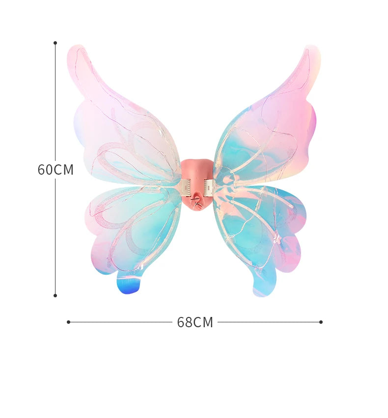 Halloween Children Electric Butterfly Wings Elf Wings Costume Magic Led bats Wing Cosplay Dress Up for Kids Cats Dogs party