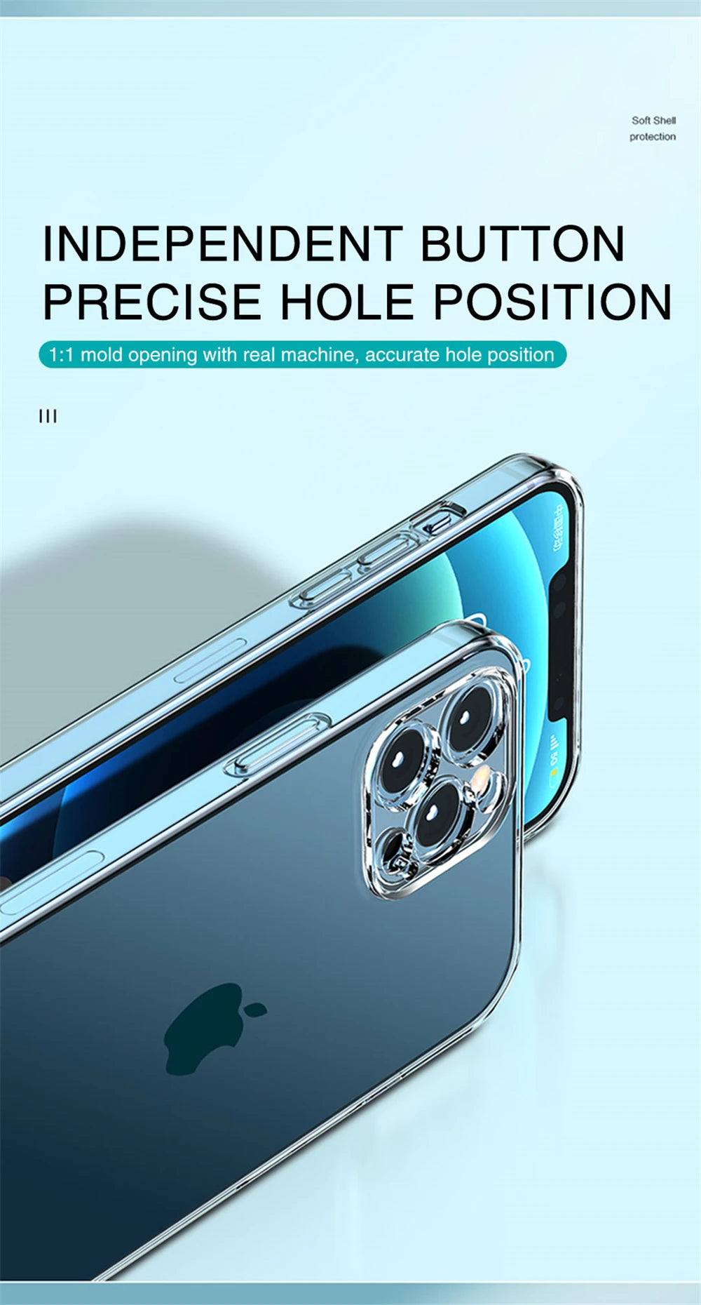 Clear Phone Case For iPhone 11 12 13 14 15 16 Pro Max Case Silicone Soft Cover For iPhone 13 Mini X XS Max XR 8 Plus Back Cover