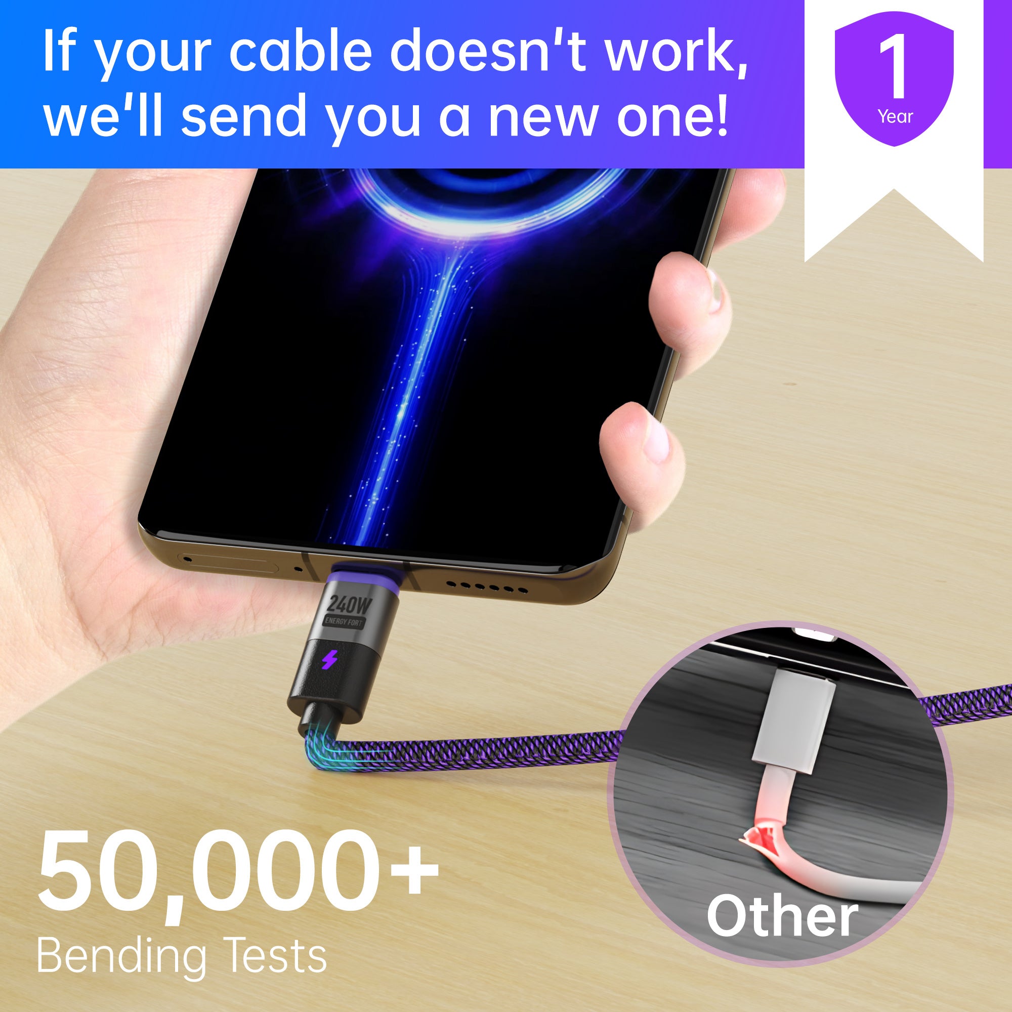 MEDEALS 2024 Newest Product 240W Fast Charging PD3.1 Strong Nylon Braided 3 In 1 Magnetic Charging Data Cable
