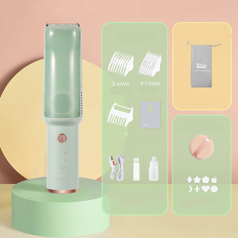 Baby Electric Vacuum Hair Trimmer Clipper USB Rechargeable Ceramic Cutter IPX7 Waterproof Baby Low Noise Hair Trimmer