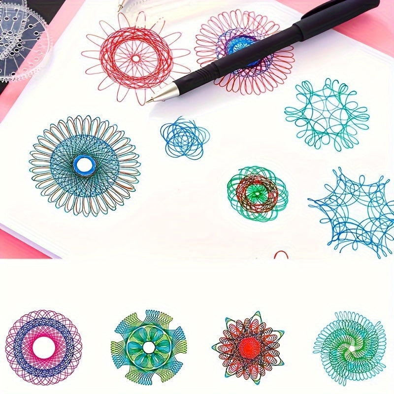 [Popular Choice] 22pcs Educational Kaleidoscope Toy Set - Magic Ruler & Stationery Kit for Students, Perfect Birthday or Christmas Gift