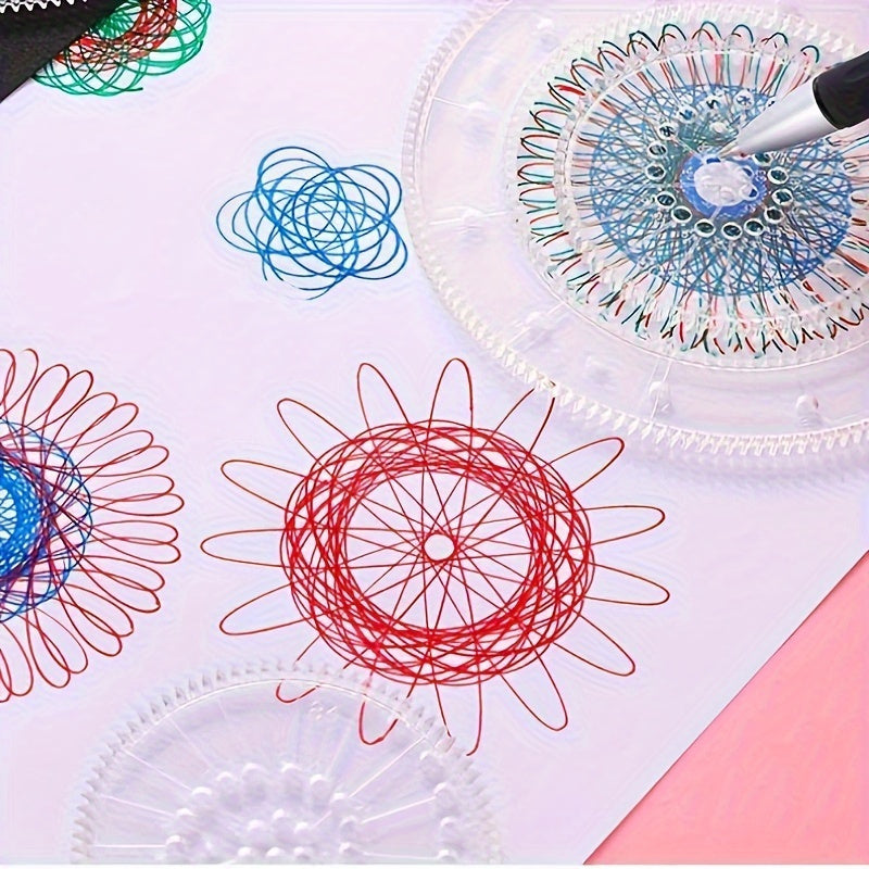 [Popular Choice] 22pcs Educational Kaleidoscope Toy Set - Magic Ruler & Stationery Kit for Students, Perfect Birthday or Christmas Gift