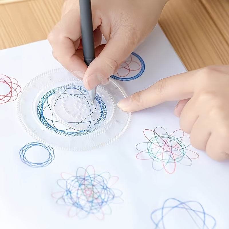 [Popular Choice] 22pcs Educational Kaleidoscope Toy Set - Magic Ruler & Stationery Kit for Students, Perfect Birthday or Christmas Gift
