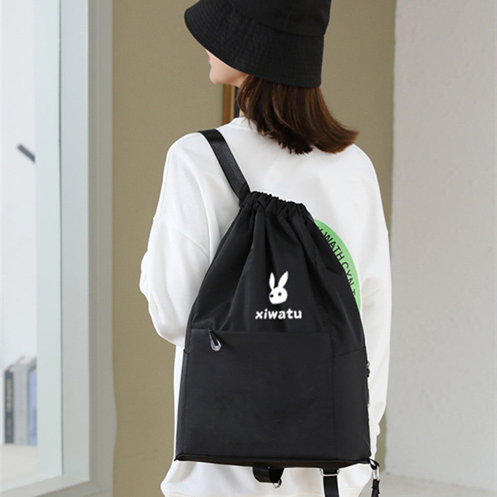 Portable Folding Backpack Sports Fitness Drawstring Leisure Beam
