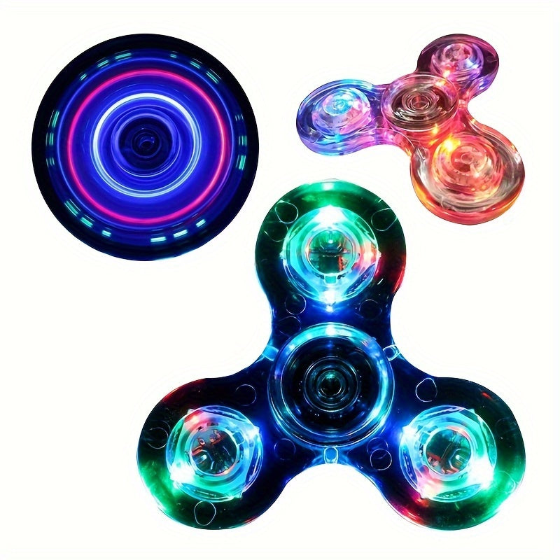 [Popular Choice] Multi-Color LED Crystal Fidget Spinner - Glow-in-the-Dark, 4-Gear Adjustable Relax Gyroscope with Durable PC Material, Quiet Operation for Youngsters and Adults, Fidget Spinners for Adults