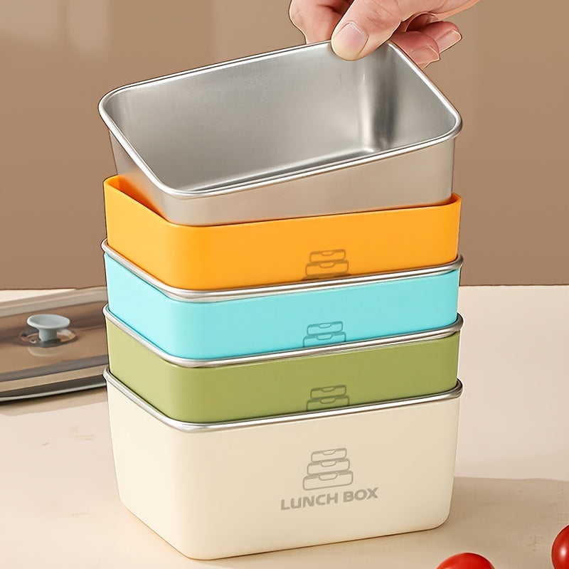 Stainless Steel Lunch Box Set with Lids - Double-Layer, Leakproof & Stackable for Meat, Fruits & Veggies - Ideal Kitchen Organizer for Home, Work, Picnics, Camping & School