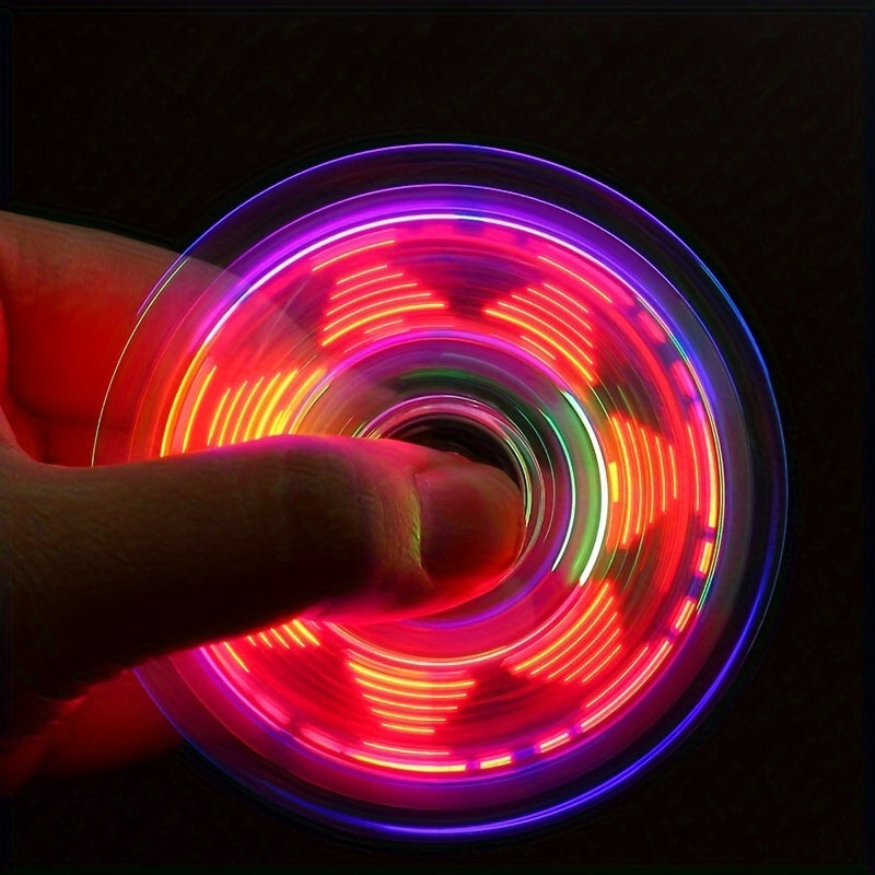 [Popular Choice] Multi-Color LED Crystal Fidget Spinner - Glow-in-the-Dark, 4-Gear Adjustable Relax Gyroscope with Durable PC Material, Quiet Operation for Youngsters and Adults, Fidget Spinners for Adults