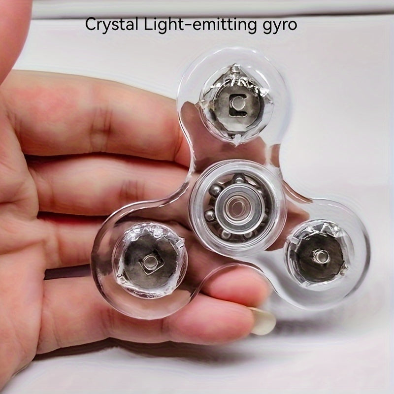 [Popular Choice] Multi-Color LED Crystal Fidget Spinner - Glow-in-the-Dark, 4-Gear Adjustable Relax Gyroscope with Durable PC Material, Quiet Operation for Youngsters and Adults, Fidget Spinners for Adults