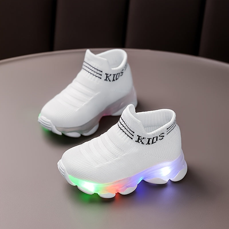 Adorable Light-Up Sneakers for Kids - Slip-Resistant, Breathable Fabric Walking Shoes with Cute Patterns | Perfect for Toddlers & Infants