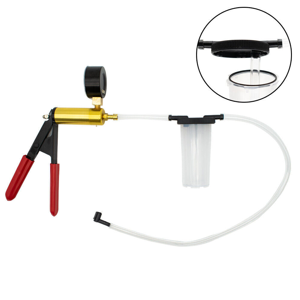 HAND VACUUM  HELD BRAKE BLEEDER TESTER SET BLEED CAR MOTORBIKE BLEEDING KIT