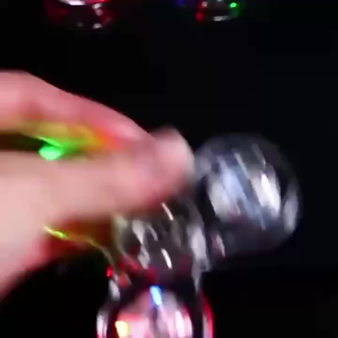 [Popular Choice] Multi-Color LED Crystal Fidget Spinner - Glow-in-the-Dark, 4-Gear Adjustable Relax Gyroscope with Durable PC Material, Quiet Operation for Youngsters and Adults, Fidget Spinners for Adults
