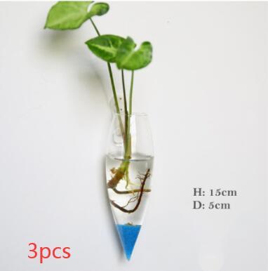 Fashion Wall Hanging Glass Flower Vase Terrarium Wall Fish Tank Aquarium Container Flower Planter Pots Home Garden Decoration