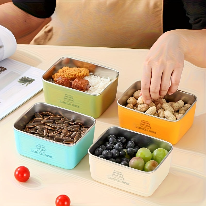 Stainless Steel Lunch Box Set with Lids - Double-Layer, Leakproof & Stackable for Meat, Fruits & Veggies - Ideal Kitchen Organizer for Home, Work, Picnics, Camping & School