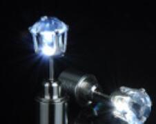 Hot Sale 1PCS Charm LED Earring Light Up Crown Glowing Crystal Stainless Ear Drop Ear Stud Earring Jewelry gift Free Shipping