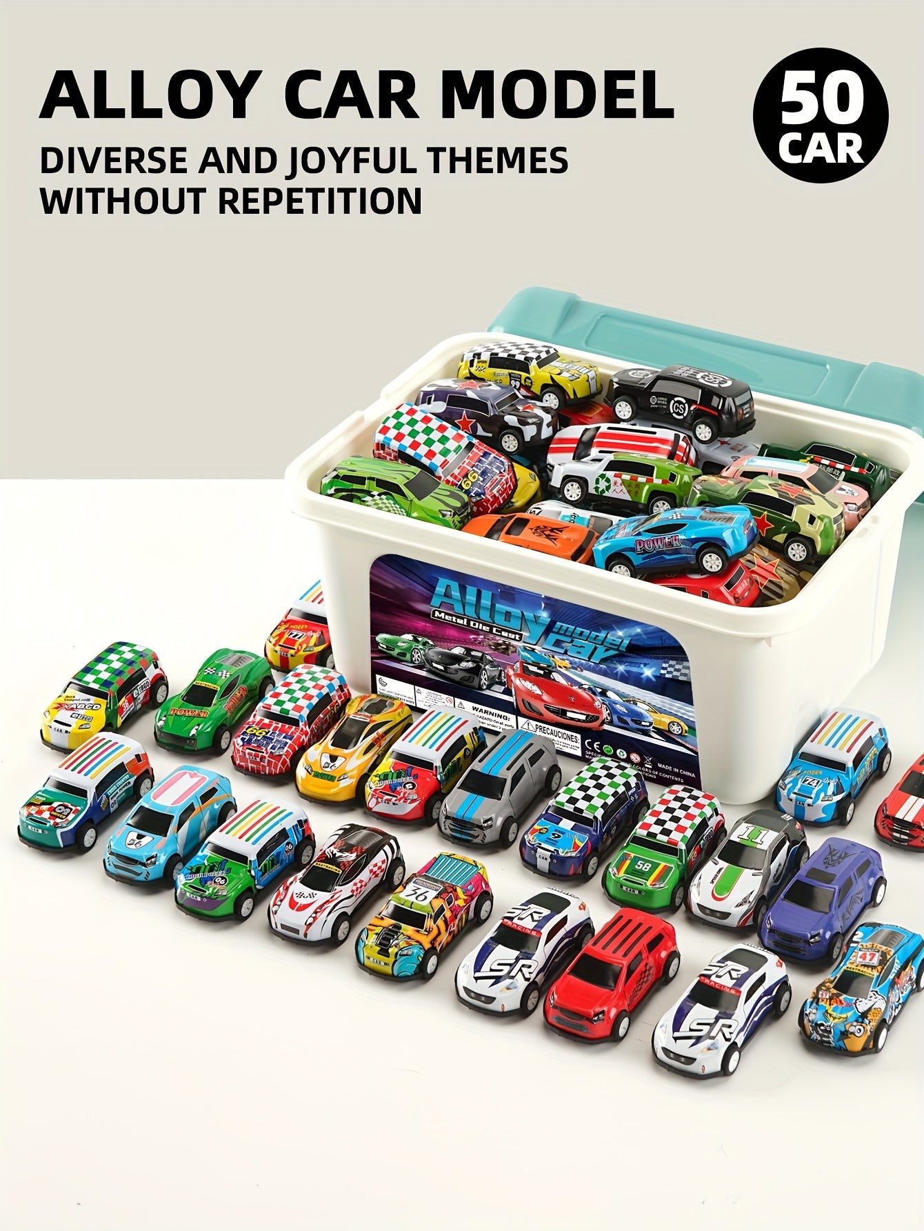 20/30/50pcs Metal Toy Car Set with Ramp Function and Storage Box - Assorted Colors, Ideal Gift for Boys and Girls Ages 3+, Perfect for Birthday, Christmas, Halloween, Thanksgiving