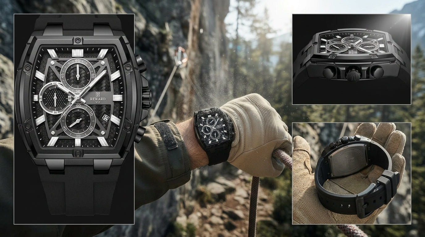 REWARD Precision Chronograph Watch – All Black Edition