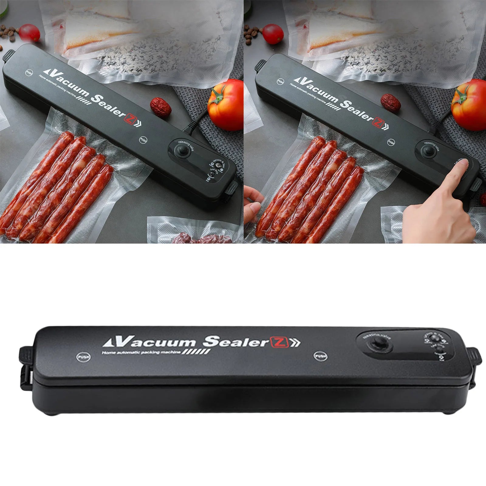 Vacuum Food Sealer Automatic Commercial Household Food Vacuum Sealer Packaging Machine Include 10Pcs Saver Bags