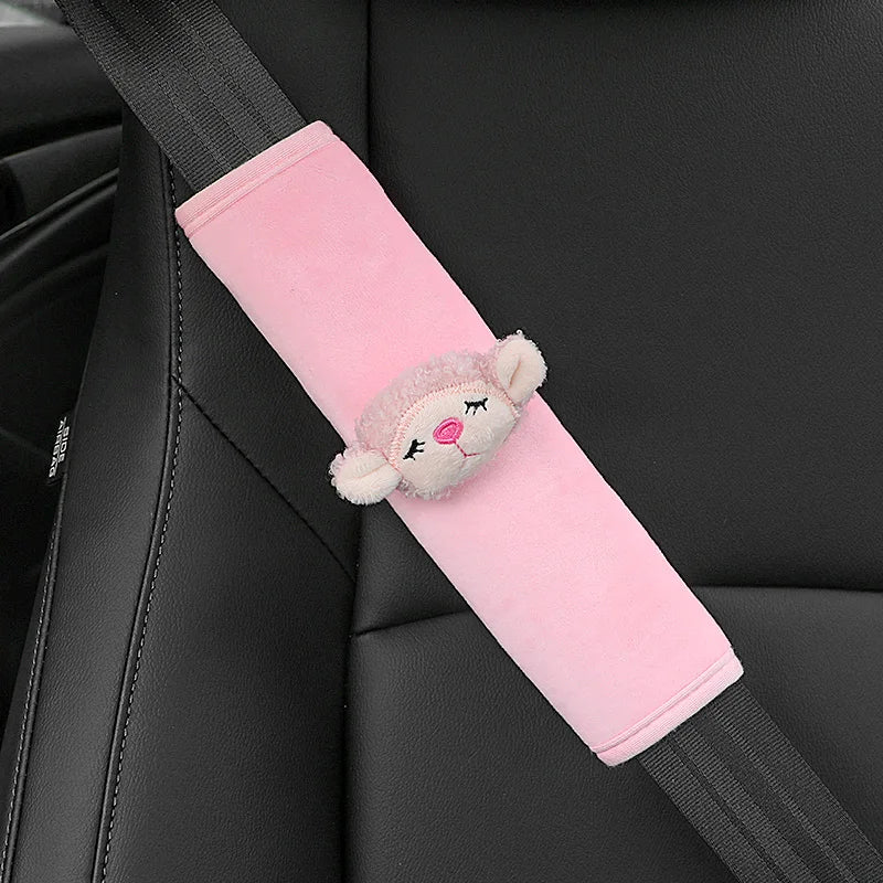 1pc Cute Cartoon Car Safety Seat Belt Cover Warm Plush Styling Bear Cloud Strap Belt Shoulder Pads For Children Baby Women