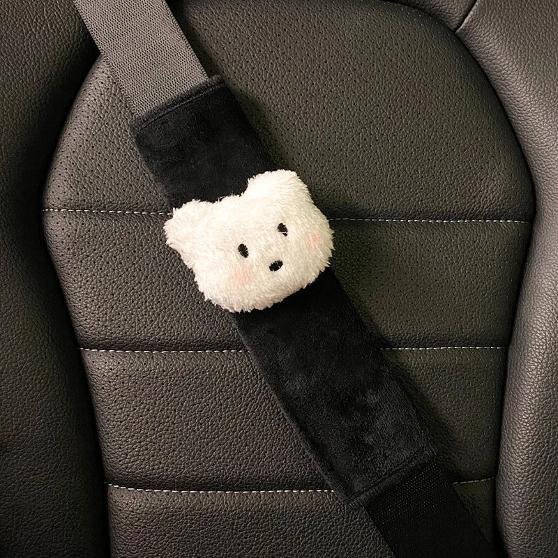 1pc Cute Cartoon Car Safety Seat Belt Cover Warm Plush Styling Bear Cloud Strap Belt Shoulder Pads For Children Baby Women