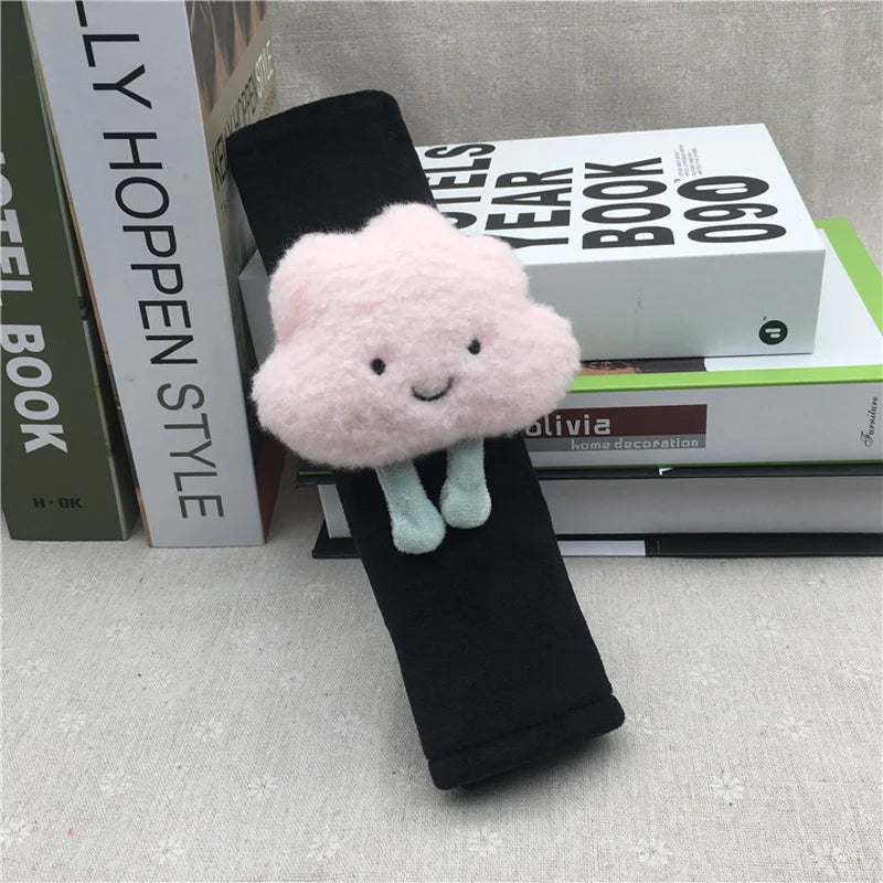 1pc Cute Cartoon Car Safety Seat Belt Cover Warm Plush Styling Bear Cloud Strap Belt Shoulder Pads For Children Baby Women