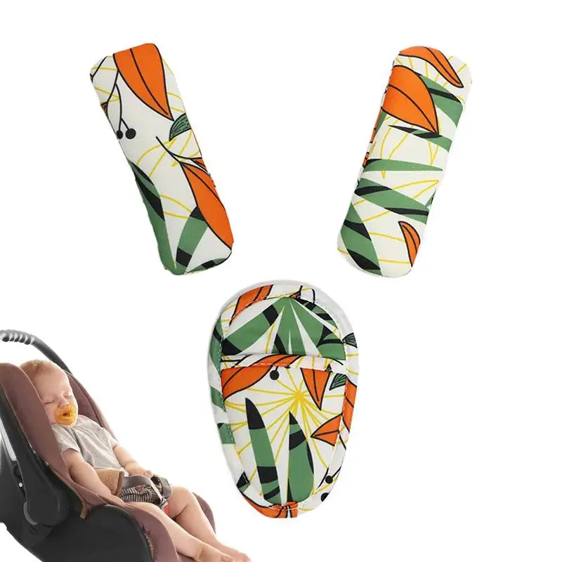 Car Seat Strap Covers For Kids Shoulder Pads Safety Belt Kids Seat Belt Cover Cute Strap Pads With Crotch Pad Anti-Slip Seat