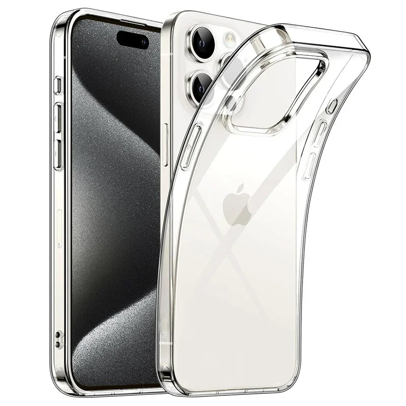 Transparent black silicone soft TPU case for iPhone 16 15 Pro Max carcasa ultra thin case for iPhone 14 13 12 mini 11 pro Max