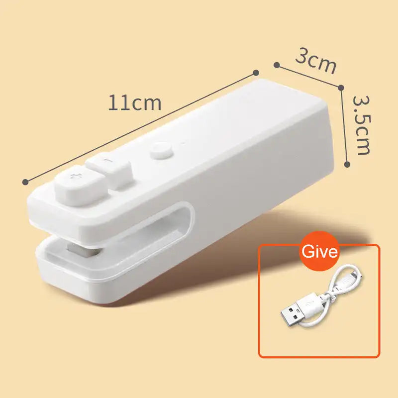 2 In 1 Mini Heat Sealer Portable Handheld Sealing Vacuum Machine USB Charging Food Snack Plastic Storage Bag Sealer Packing Bag