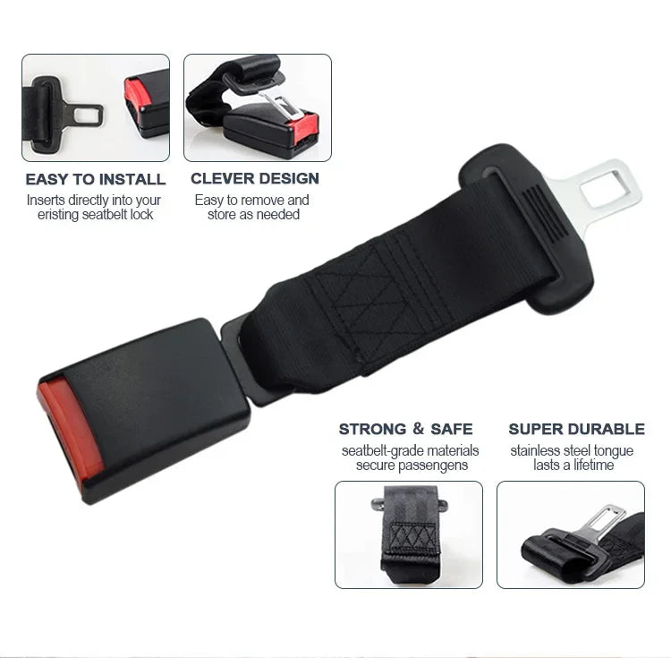 Universal Car Safety Belt, 23CM Seat Belt Extension Plug Buckle Seatbelt Clip Adjustable Extender Child Universal Lengthening