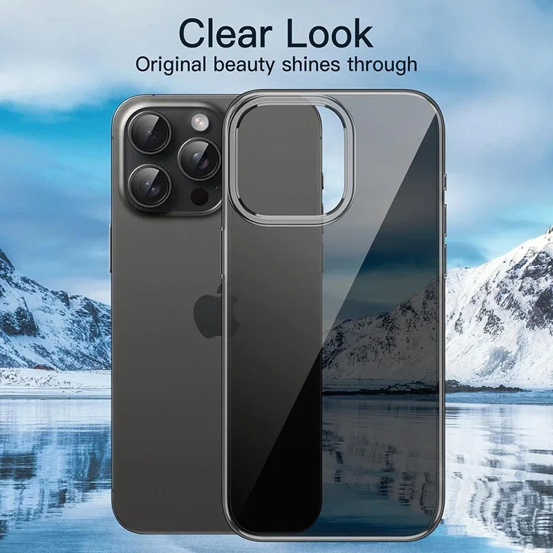 Transparent black silicone soft TPU case for iPhone 16 15 Pro Max carcasa ultra thin case for iPhone 14 13 12 mini 11 pro Max