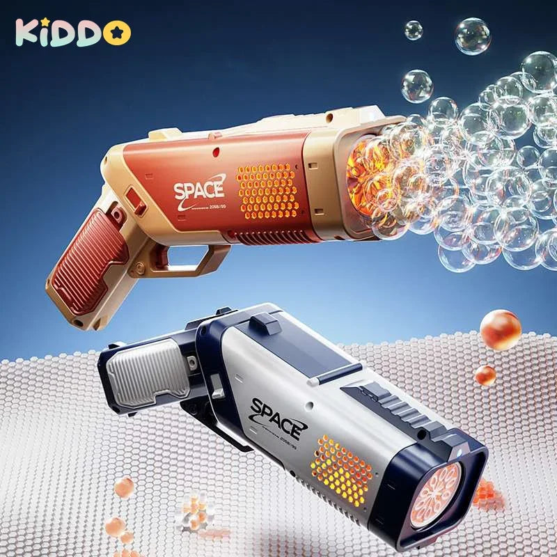 Electric Bubble Gun Rocket Guns Automatic Luminous Machine Blower Soap Soap Bubbles Magic Gifts Bathroom Outdoor Toys For Child