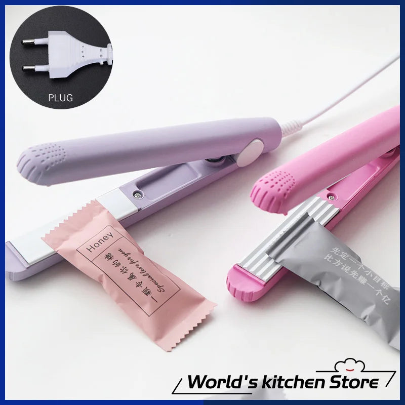 Mini Portable Heat Sealing Machine Food Vacuum Sealer Seal Packing Plastic Impulse  Household Bag Clips Handheld